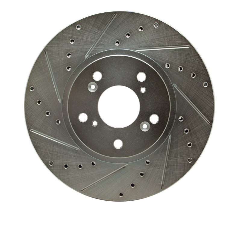 Acura TL Brake Rotor (1) - Front Left - R1 Concepts - Drilled & Slotted - Silver - `04-`08 Acura TL Brake Rotor (1) - Front Left - R1 Concepts - Drilled & Slotted - Silver - `04-`08
